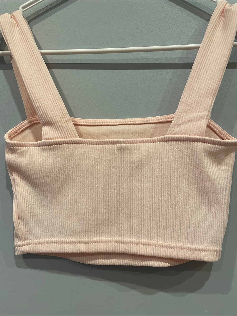Divided Pale Pink Ribbed Crop Top - Picture 2 of 3